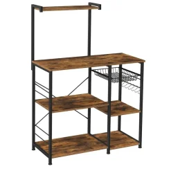 Trolleys-Parya Home - Keukenkast - Keukenrek - Industrieel - Hout - Bruin