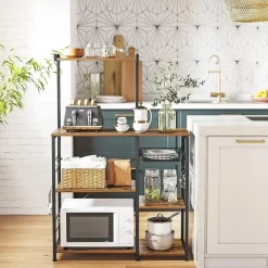 Trolleys-Parya Home - Keukenkast - Keukenrek - Industrieel - Hout - Bruin