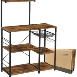 Trolleys-Parya Home - Keukenkast - Keukenrek - Industrieel - Hout - Bruin