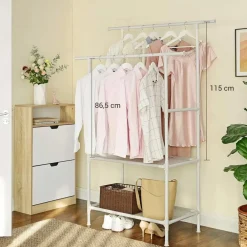 Parya Home - Kledingrek - Belastbaar tot 70 kg - wit
