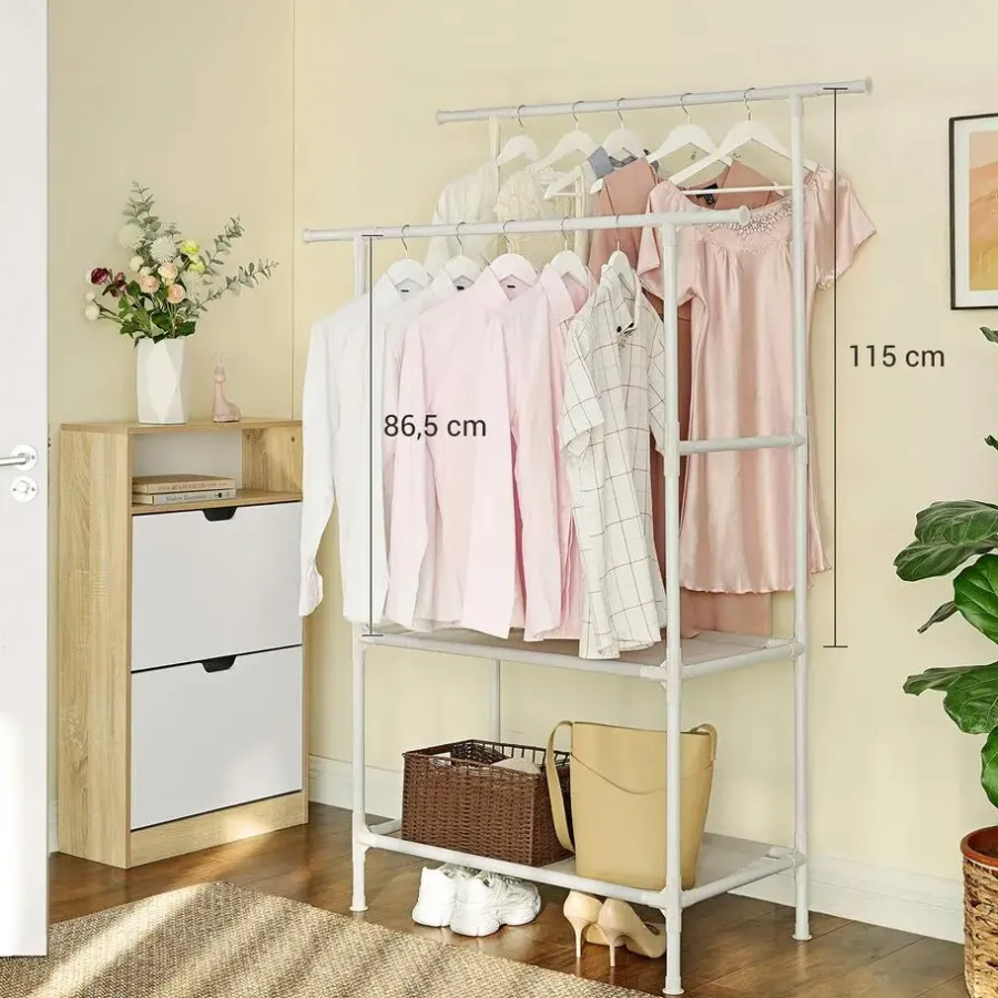 Parya Home - Kledingrek - Belastbaar tot 70 kg - wit