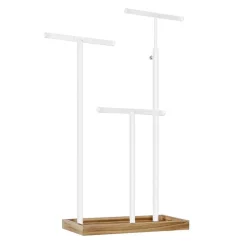 Parya Home - Sierradenrek - Oorbellenstandaard - 2-in-1 - Hout - Wit