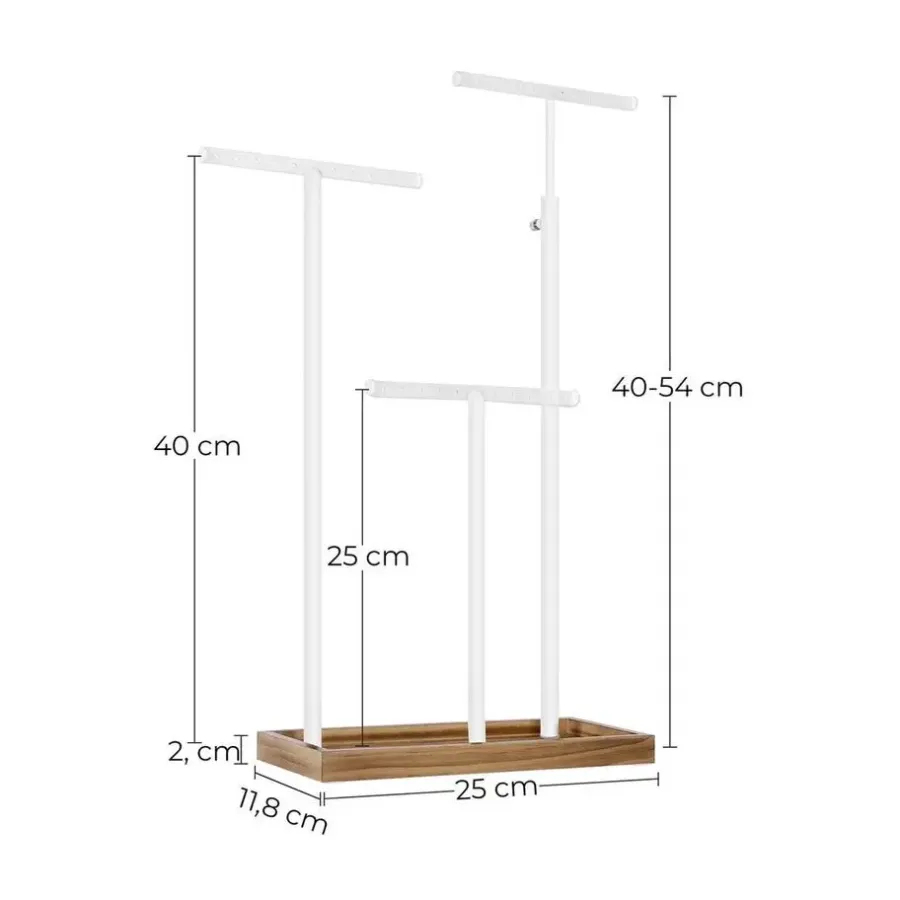Parya Home - Sierradenrek - Oorbellenstandaard - 2-in-1 - Hout - Wit