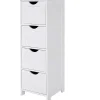 Parya Home - Smalle Ladekast met 4 Lades - Hout - Wit