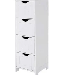 Parya Home - Smalle Ladekast met 4 Lades - Hout - Wit