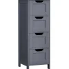 Hoge Kasten-Bobbel Home Parya Home - Smalle Ladekast - 4 Lades - Hout - Grijs