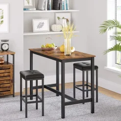 Bartafels-Parya Home - Stabiele Bartafel - Metaal/Spaanplaat - Bruin/Zwart