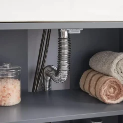 Wastafelkasten-Parya Home - Wastafelonderkast - 2 Deuren - Hout - Grijs