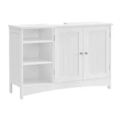 Parya Home - Wastafelonderkast -Badkamerkast - 2 Deuren - 2 Planken - Hout - Wit
