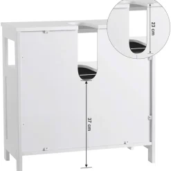 Bobbel Home Parya Home - Wastafelonderkast -Badkamerkast - 2 Deuren - Wit