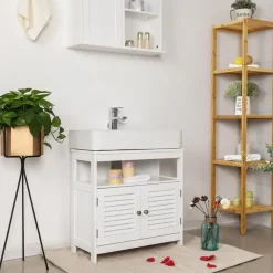 Bobbel Home Parya Home - Wastafelonderkast -Badkamerkast - 2 Deuren - Wit