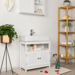 Bobbel Home Parya Home - Wastafelonderkast -Badkamerkast - 2 Deuren - Wit