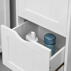 Hoge Kasten-Parya Home Badkamerkast, badkamerkast, zijkast met 4 laden