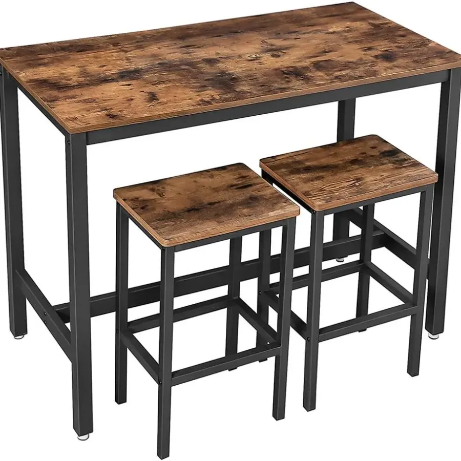 Bartafels-Parya Home Bartafel Set - Bartafel incl. twee barstoelen - Industrieel - Vintage