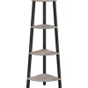 Parya Home hoekplank - 4 planken - industrieel - grijs-zwart