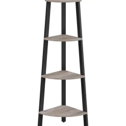 Parya Home hoekplank - 4 planken - industrieel - grijs-zwart