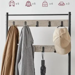 Kapstokken-Parya Home 3-in-1 Kapstok met Schoenenrek – Entreekast met bankje