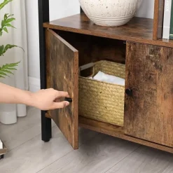 Boekenkasten|Boekenkasten-Parya Home Industriėle Boekenkast – Staande kast met 4 legplanken