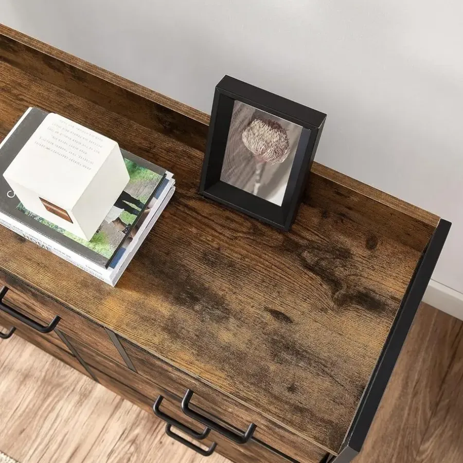 Ladekasten|Ladekasten-Merkloos Parya Home Industriėle Commode – Opbergkast met 7 mdf laden en metalen frame