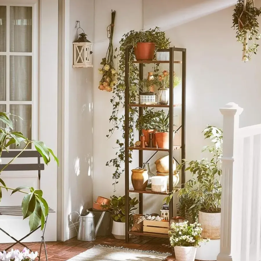 Stellingkasten-Parya Home Opbergrek met stalen frame, voor woonkamer