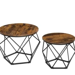 Salontafels-Parya Home salontafel set van 2 salontafels bruin-zwart