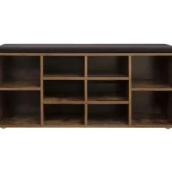 Parya Home Schoenenkast met Zitvlak - Zwart en Rustiek Bruin
