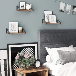 Parya Home Set van 3 Boekenplanken in Vintage Hout Wandplank Industrieel