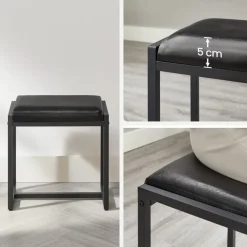 Parya Home Vintage Kaptafel met 3-delige met klapspiegel
