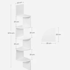 Wandplanken-Parya Home Wandplank - 5 planken - Vintage - Wit
