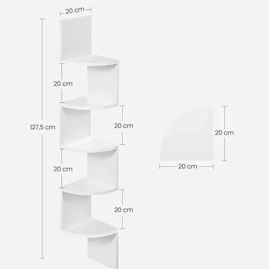 Wandplanken-Parya Home Wandplank - 5 planken - Vintage - Wit