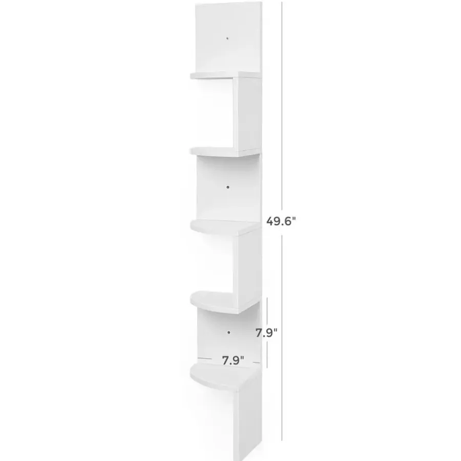 Wandplanken-Parya Home Wandplank - 5 planken - Vintage - Wit