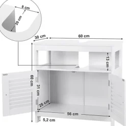 Wastafelkasten-Parya Home Wastafelonderkast, zonder wastafel, veel opslag, wit