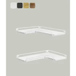 Parya Home zwevende planken, set van 2, L-vormige hoekplanken