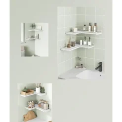 Parya Home zwevende planken, set van 2, L-vormige hoekplanken