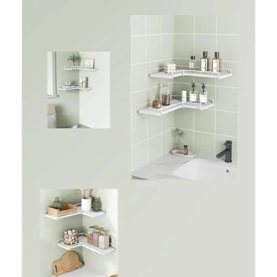 Parya Home zwevende planken, set van 2, L-vormige hoekplanken