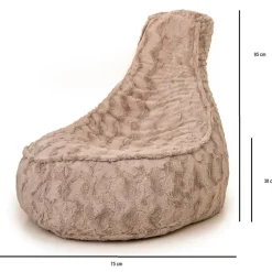 Zitzakken-Parya Stoel Zitzak Bont - Zitzakfauteuil - Woonkamerzitzak - Beige - Senior
