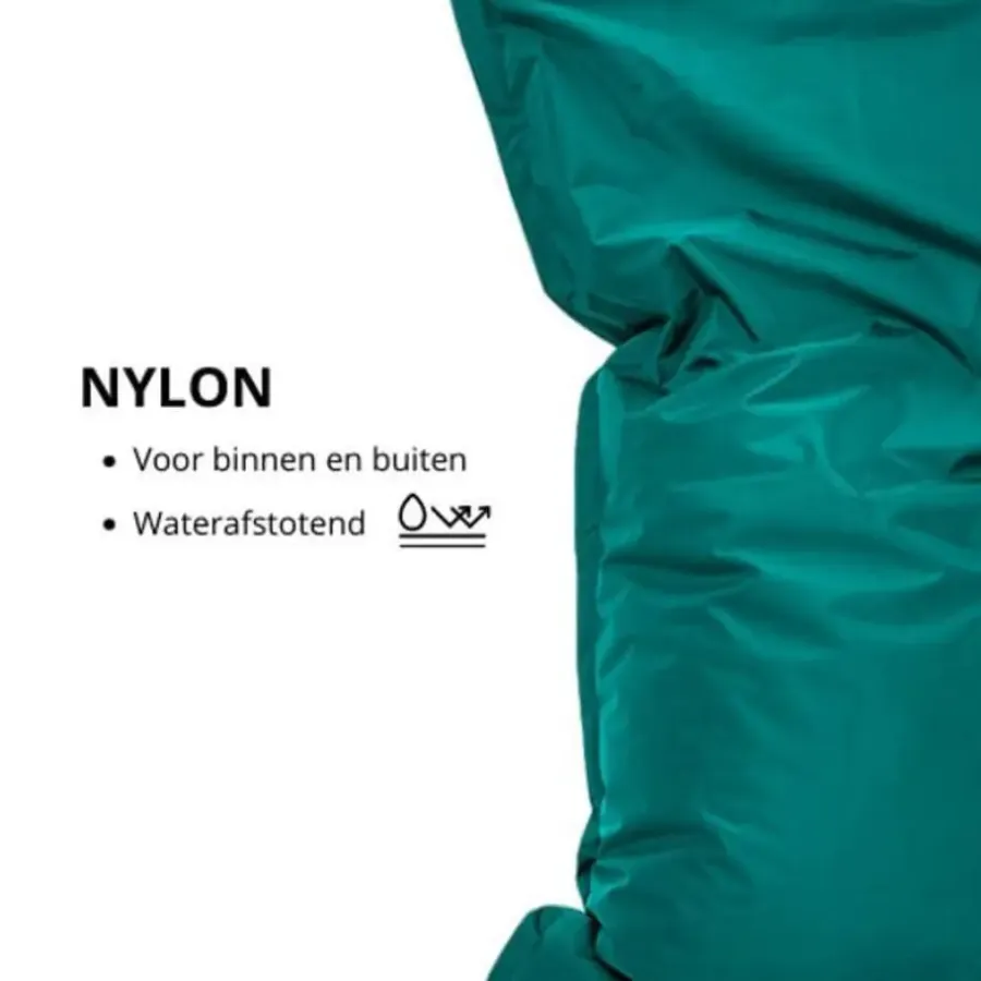Parya Zitzak Nylon - Zitzakfauteuil - Woonkamerzitzak - Smaragd - 100 x 150