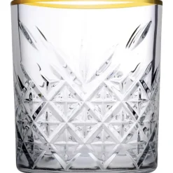 Pasabahce Tumbler met gouden rand Timeless 35.5 cl - Transparant Goud 4 stuk(s)