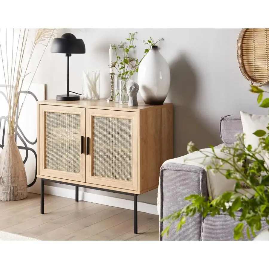 Dressoirs-Beliani PASCO - Sideboard - Lichte houtkleur - Vezelplaat