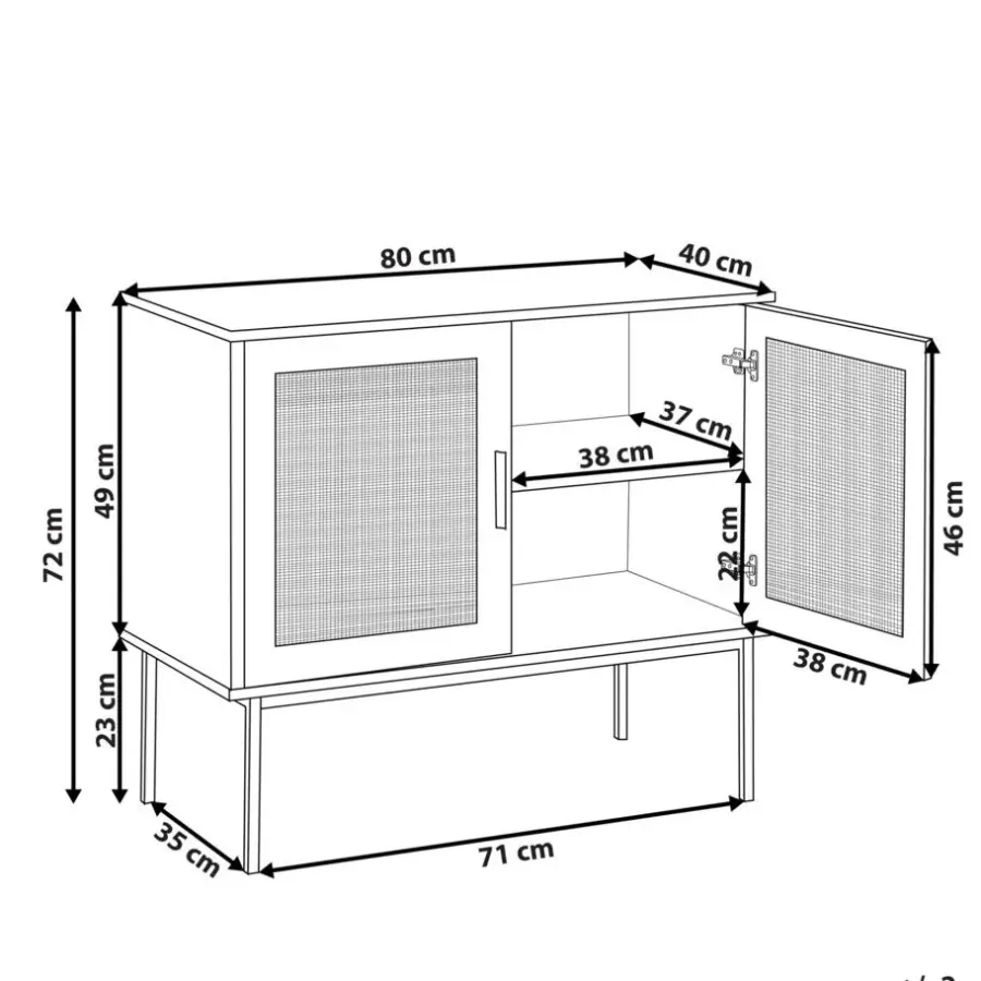 Dressoirs-Beliani PASCO - Sideboard - Lichte houtkleur - Vezelplaat