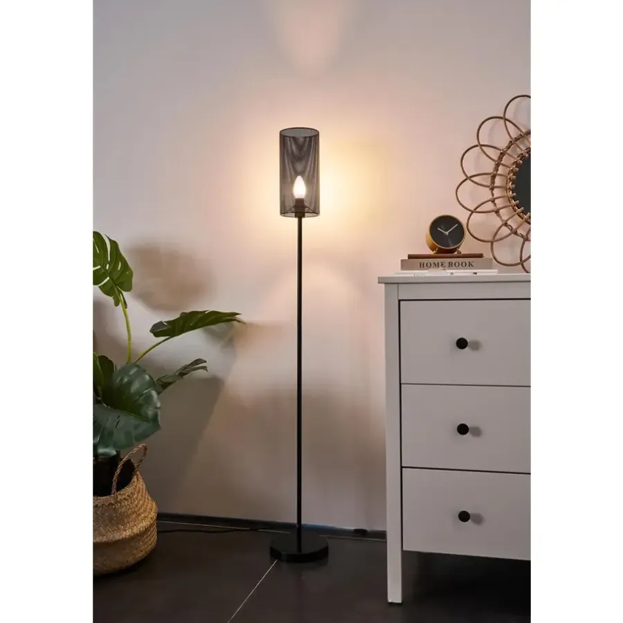 Staande Lampen-Pauleen Black Mesh Vloerlamp - E14