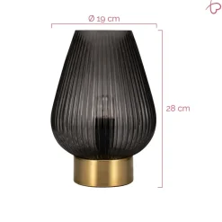 Tafellampen-Pauleen Crystal Gloom Tafellamp - E14 - Rookglas/Messing
