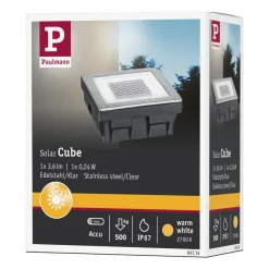 Grondspots-Paulmann Grondinbouwlamp Cube - Solar - 100x100mm - 0,24W - IP67