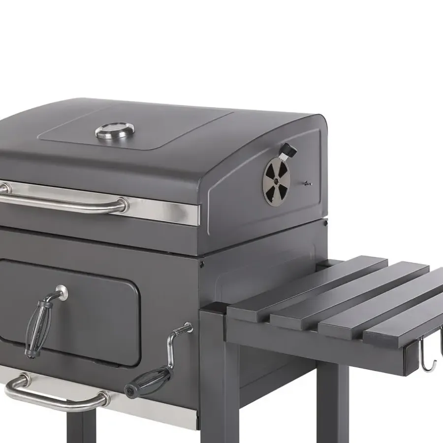 Beliani PAVLOF - Houtskoolgrill - Grijs - Staal