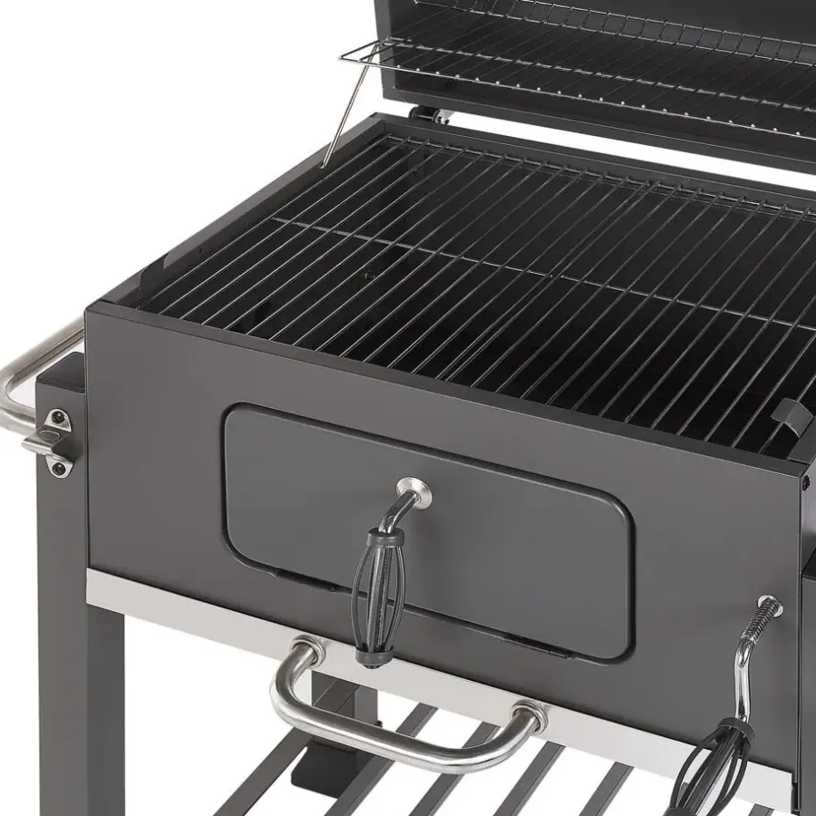 Beliani PAVLOF - Houtskoolgrill - Grijs - Staal