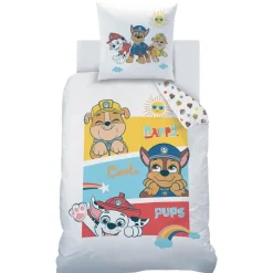Kinderdekbedovertrekken-PAW Patrol Dekbedovertrek Happy - Eenpersoons - 140 x 200 cm - Katoen
