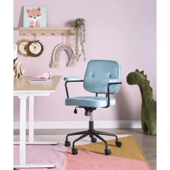 Bureaustoelen|Bureaustoelen-Leen Bakker PAWNEE - Bureaustoel - Lichtblauw - Fluweel