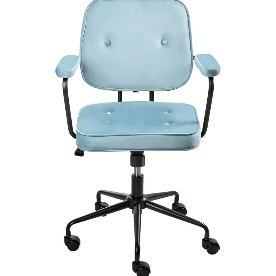 Bureaustoelen|Bureaustoelen-Leen Bakker PAWNEE - Bureaustoel - Lichtblauw - Fluweel