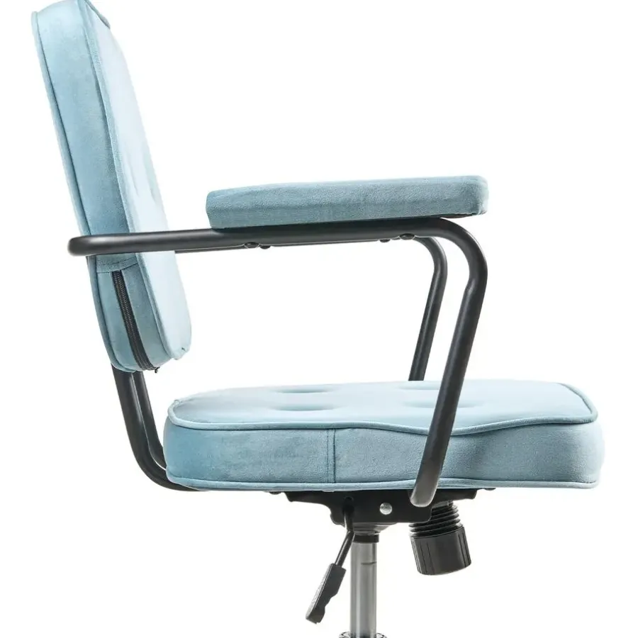 Bureaustoelen|Bureaustoelen-Leen Bakker PAWNEE - Bureaustoel - Lichtblauw - Fluweel