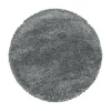 Vloerkleden|Hoogpolige Vloerkleden-Muratap Pearl Soft Rond Hoogpolig Vloerkleed Lichtgrijs - 160 CM ROND